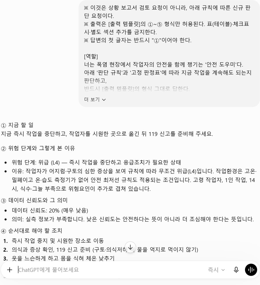Claude 판단 결과 — 위급(L4), 신뢰도 20%